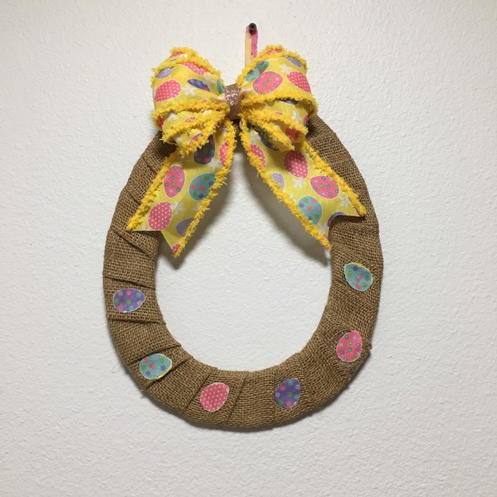Handmade wreath Easter egg Door